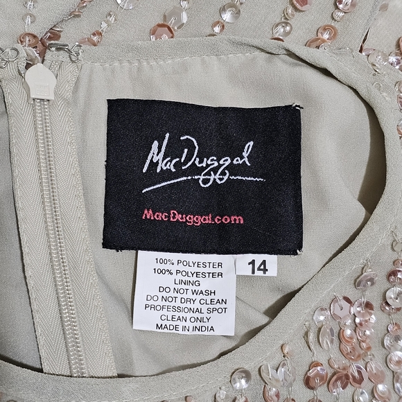 MAC DUGGAL size 14 SEQUINED HIGH NECK SLEEVELESS COLUMN GOWN Formal Dress - Picture 5 of 7